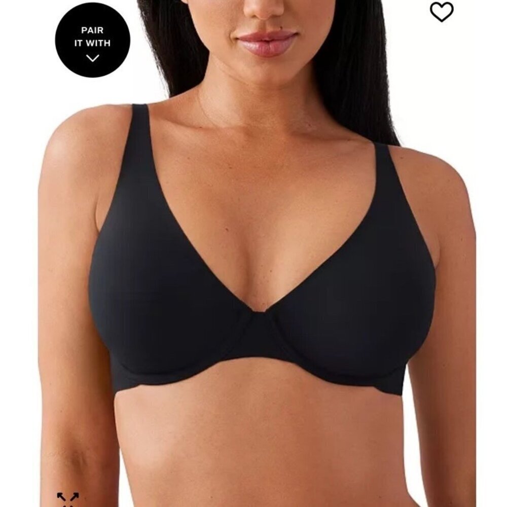 Wacoal Underwire Bra 855316 Black 36C Smooth Full Coverage T-Shirt Supportive